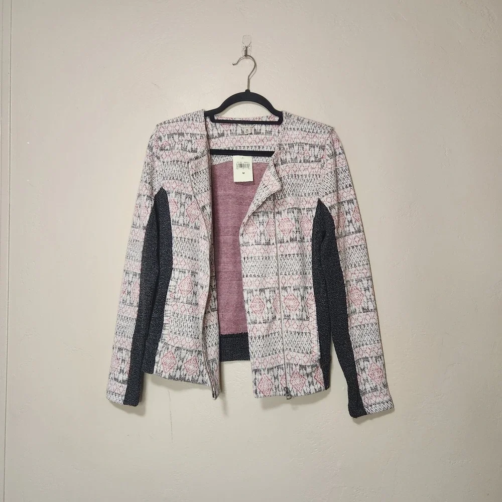 Lucky Brand Southwestern Aztec Asymmetrical Zip Up Jacket Size MEDIUM NWT‎